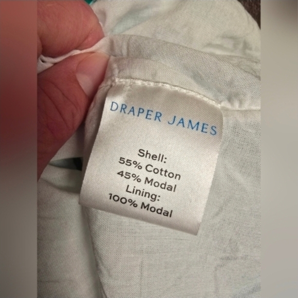 Draper James Size Large Green White Floral Lined Dress With Pockets Short Sleeve - Picture 9 of 10